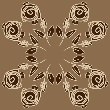 Soyut basit güller ile dikişsiz desen