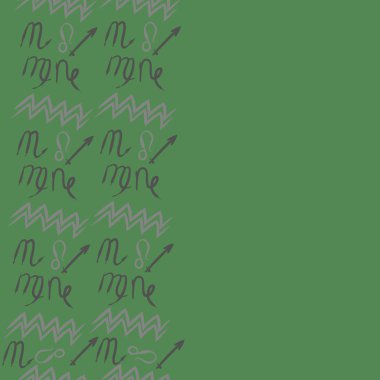 Soyut basit kaligrafi dikişsiz desen