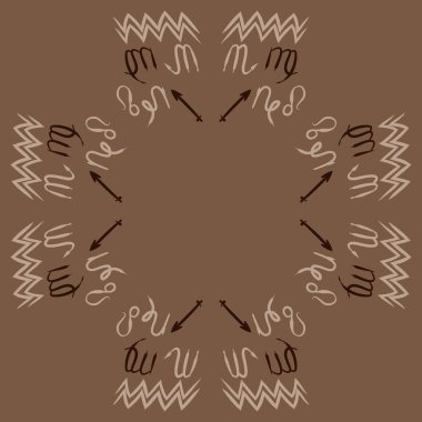 Soyut basit kaligrafi ve okların kusursuz deseni