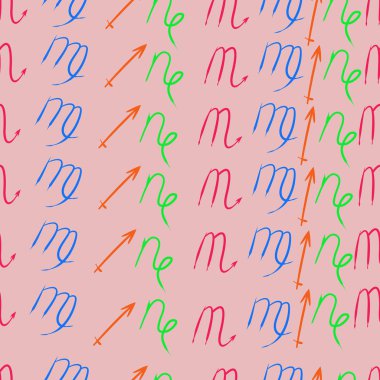 Soyut basit kaligrafi dikişsiz desen