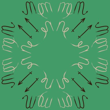 Soyut basit kaligrafi dikişsiz desen