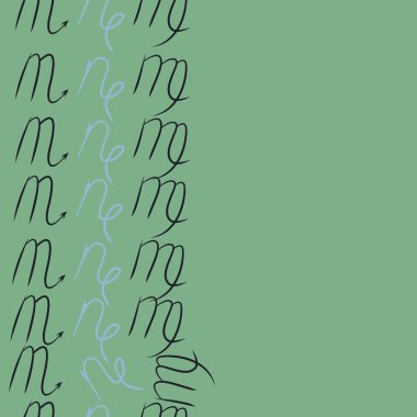  burçlar, doodle, akrep, kopya alanı desen. 