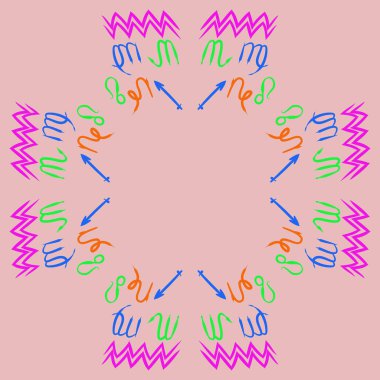 Soyut basit kaligrafi ve okların kusursuz deseni