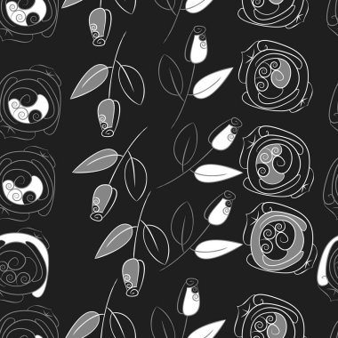 Soyut basit gül çiçeklerdikişsiz desen