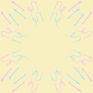 Soyut basit kaligrafi ve okların kusursuz deseni