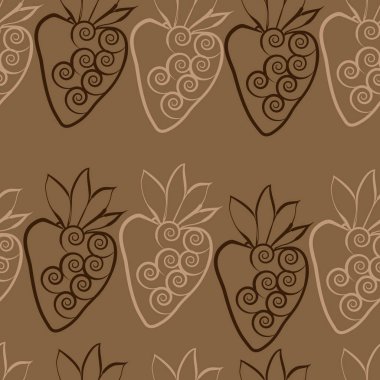 Çilekli kusursuz desen, vektör illüstrasyonu
