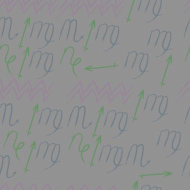 Soyut basit kaligrafi dikişsiz desen