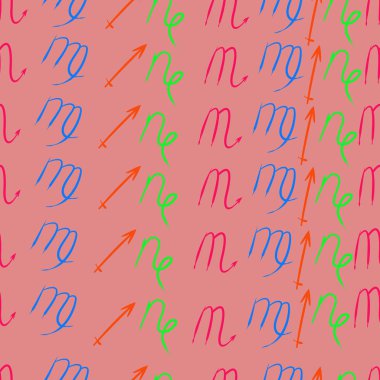 Soyut basit kaligrafi dikişsiz desen