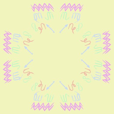 Soyut basit kaligrafi ve okların kusursuz deseni