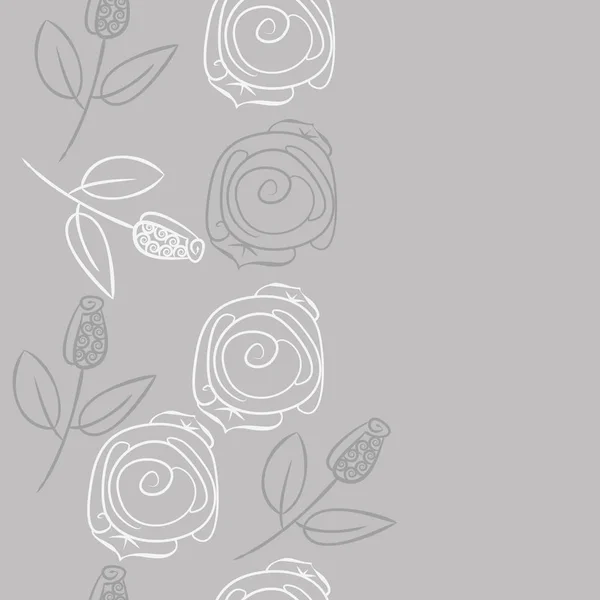 抽象简单玫瑰的无缝图案 — 图库矢量图片