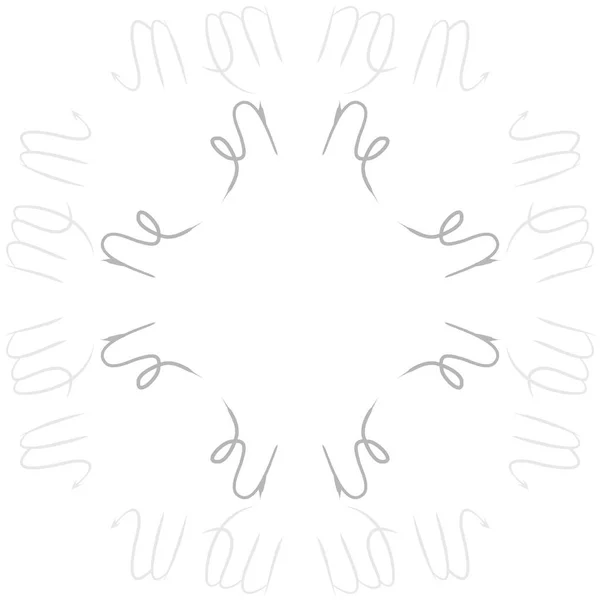 Circular Pattern Zodiac Signs Doodles Cancer Scorpio Copy Space — Stock Vector