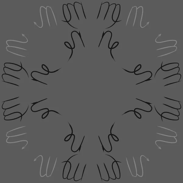 Patrón Circular Signos Del Zodiaco Garabatos Cáncer Escorpio Espacio Para — Vector de stock