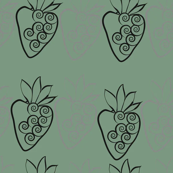 Çilekli kusursuz desen, vektör illüstrasyonu