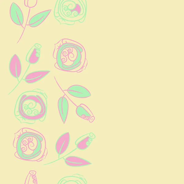 Бесшовный Рисунок Абстрактных Простых Роз — стоковый вектор