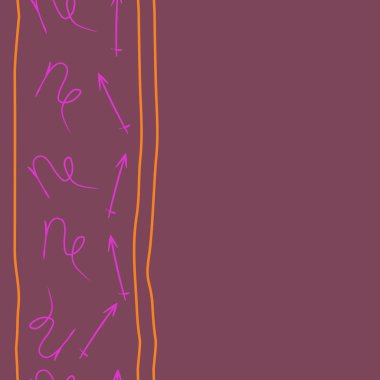 Soyut basit kaligrafi dikişsiz desen