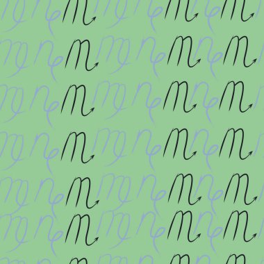 Soyut basit kaligrafi dikişsiz desen