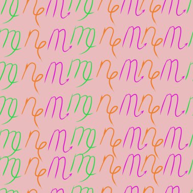 Soyut basit kaligrafi dikişsiz desen