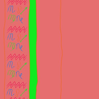 Soyut basit kaligrafi ve dalgaların kusursuz deseni