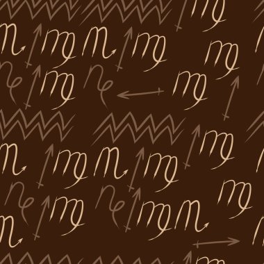 Soyut basit kaligrafi dikişsiz desen