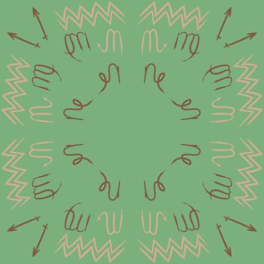 Soyut basit kaligrafi dikişsiz desen