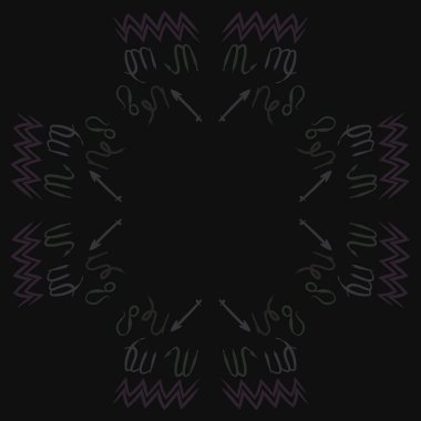 Soyut basit kaligrafi ve okların kusursuz deseni