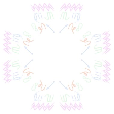 Soyut basit kaligrafi ve okların kusursuz deseni