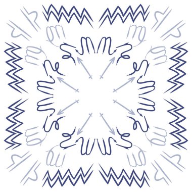 Soyut basit kaligrafi dikişsiz desen