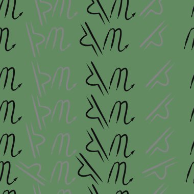 Burçlar, karalamalar, akrep, terazi, kopya alanı deseni. 