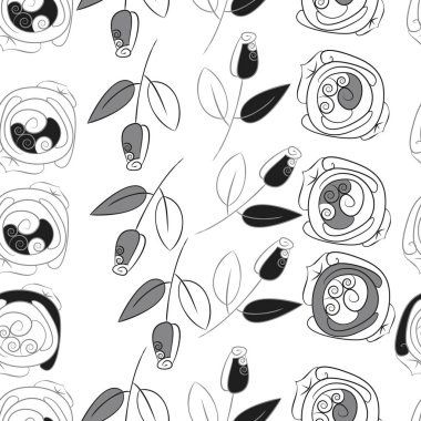 Soyut basit gül çiçeklerdikişsiz desen