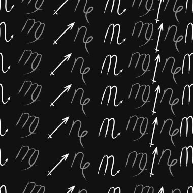 Soyut basit kaligrafi dikişsiz desen