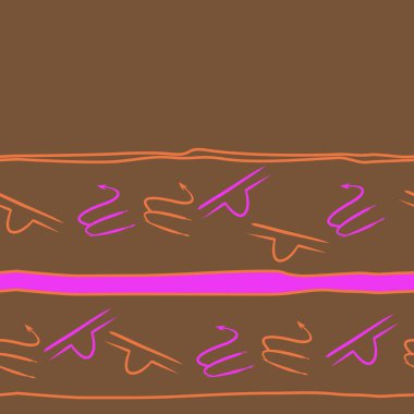 Soyut basit kaligrafi dikişsiz desen