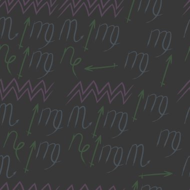 Soyut basit kaligrafi dikişsiz desen