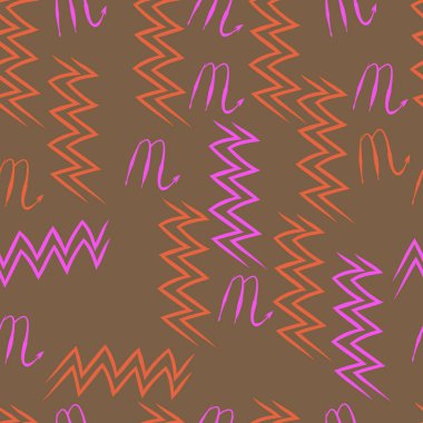 Soyut basit kaligrafi dikişsiz desen