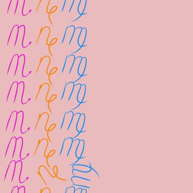  burçlar, doodle, akrep, kopya alanı desen. 