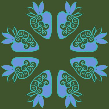 Soyut basit çilek Dikişsiz desen 