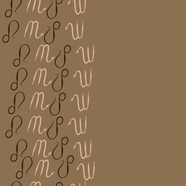 Soyut basit kaligrafi dikişsiz desen