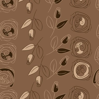 Soyut basit gül çiçeklerdikişsiz desen