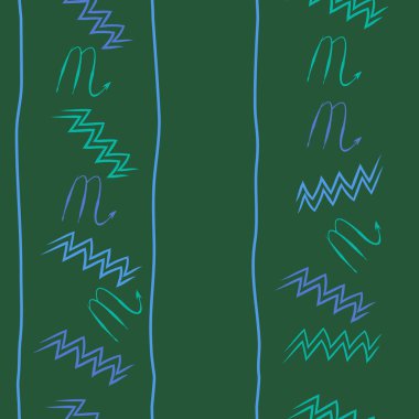 Soyut basit kaligrafi dikişsiz desen