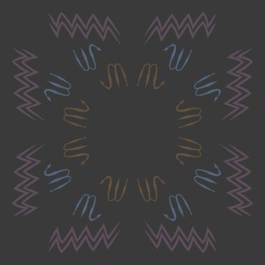 Soyut basit kaligrafi dikişsiz desen