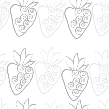 Çilekli kusursuz desen, vektör illüstrasyonu