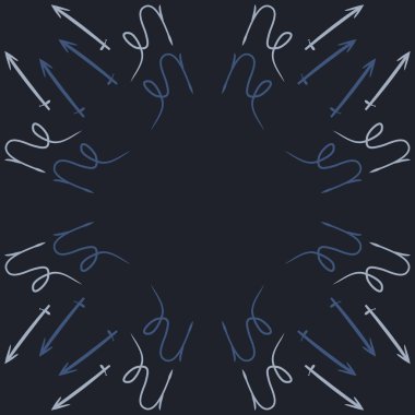 Soyut basit kaligrafi ve okların kusursuz deseni