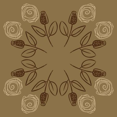 Çiçek motifi, karalamalar, stamens, yapraklar, laleler Dikişsiz desen.