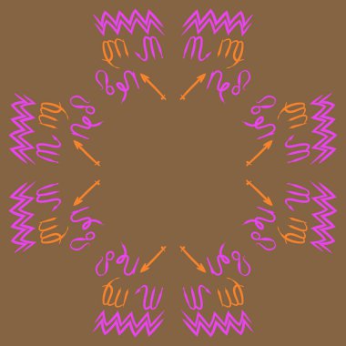 Soyut basit kaligrafi ve okların kusursuz deseni