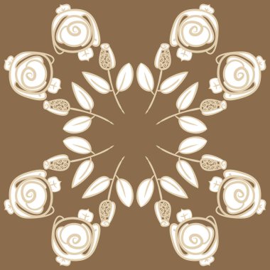 Soyut basit güller ile dikişsiz desen