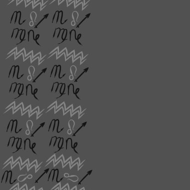 Soyut basit kaligrafi dikişsiz desen