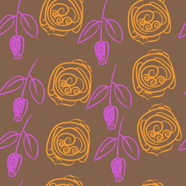 Soyut basit güllerin kusursuz deseni