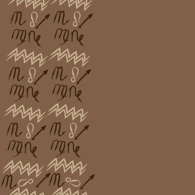 Soyut basit kaligrafi dikişsiz desen