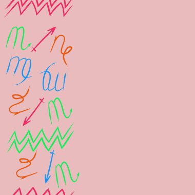 Soyut basit kaligrafi dikişsiz desen