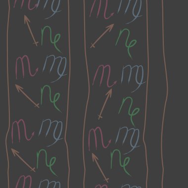 Akrep burçları şarkı lar, arka planda karalamalar