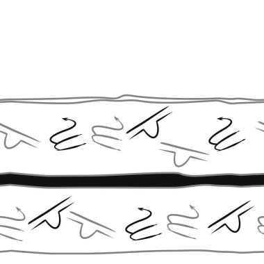 Soyut basit kaligrafi dikişsiz desen